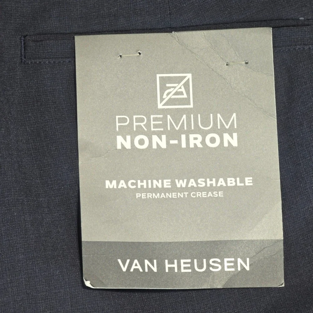 Van Heusen Mens Premium Non-Iron Straight Fit Dress Pants Ash Navy 32x32 536634